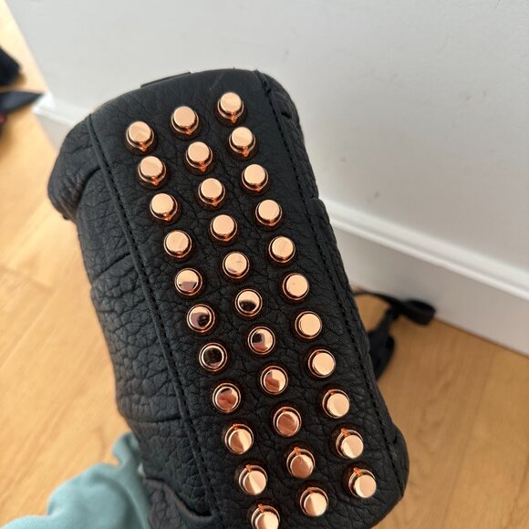 Alexander Wang Mini Rockie Top Handle Shoulder Bag Pebbled Leather Studded Botto - Picture 6 of 15